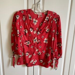 Red Silk Blouse